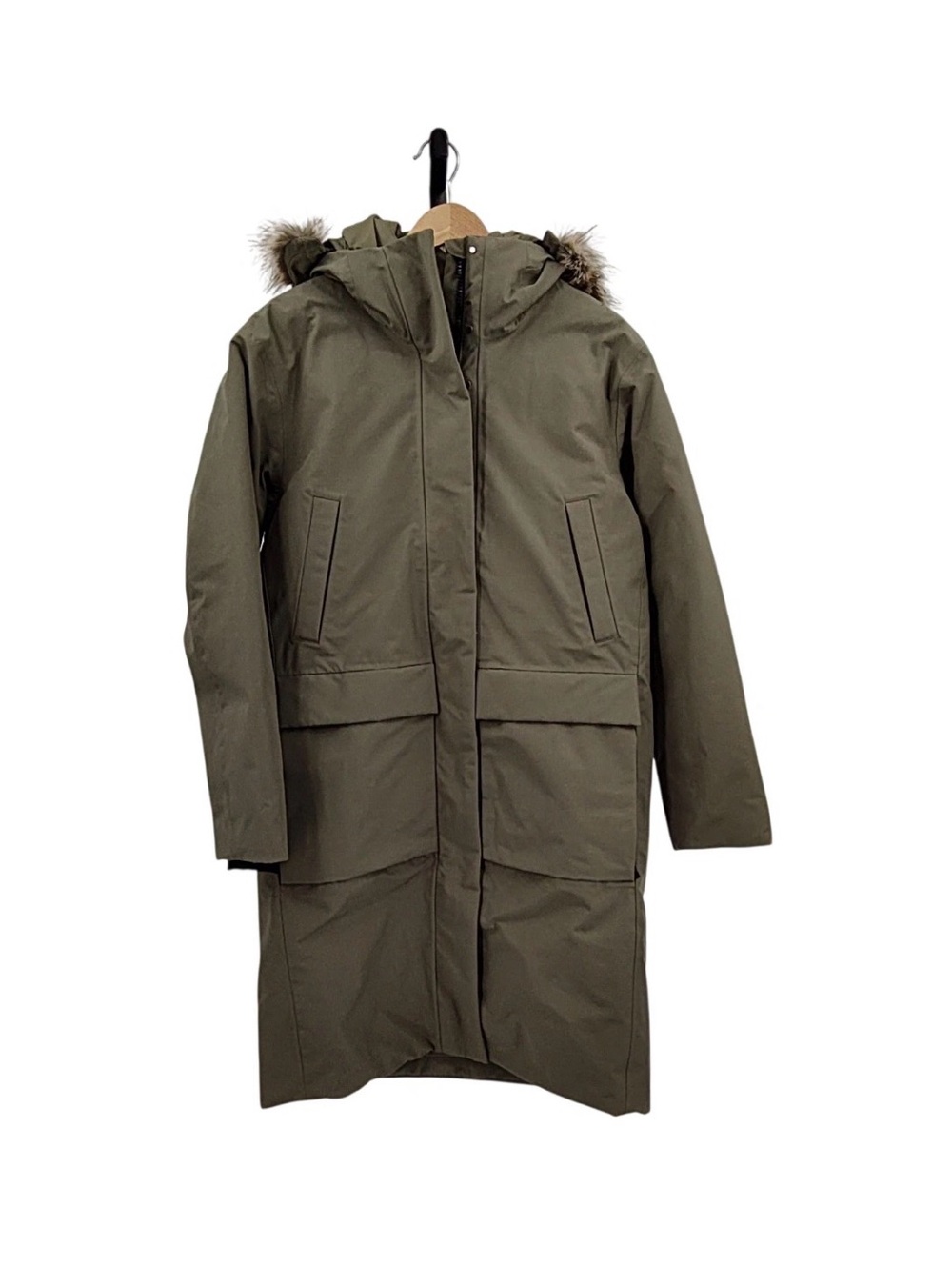 Quince NWOT Women’s Responsible Down Hooded Long Parka Faded Cargo medium Y878 - Picture 14 of 15
